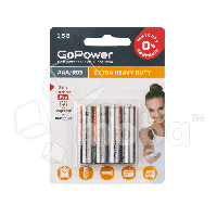 Батарейка AAA R03 GoPower Heavy Duty 1.5V (4 шт. в блистере)