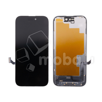 Дисплей для iPhone 15 (A3090) в сборе с тачскрином Черный - (Hard OLED) (площадка под IC)